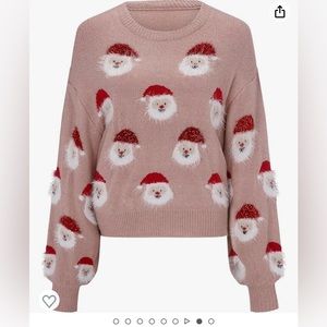 NEW Santa Christmas Pink Fuzzy Sweater size M